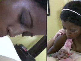 Ebony Eye Candy Rides A White Dick Energetically