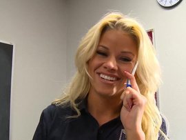 Schoolgirl Blonde Chick Eats A Hard Dick And Rides