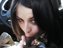 Picked Up Brunette Hottie Sucks And Fucks In POV