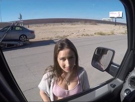 Curvy Hitchhiking Vixen Fucks In The Back Of The Van