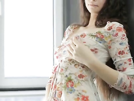 Solo Girl In A Dress Uses A Dildo On Her Love Tunnel